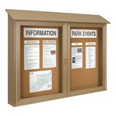 Double-Door Corkboard Outdoor Message Center