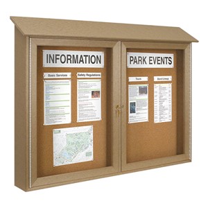 Double-Door Corkboard Outdoor Message Center