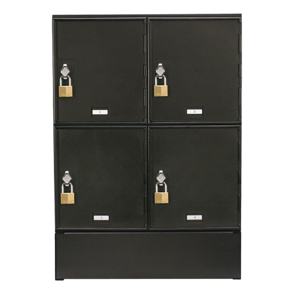Cell Phone & Laptop Lockers - 4 Lockers<br>Shown w/ optional base<br>Lock not included