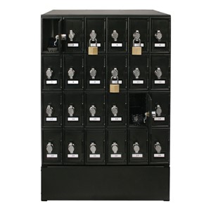 Cell Phone Lockers - 24 Lockers<br>Shown w/ optional base<br>Locks not included