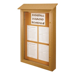 Single-Door Corkboard Outdoor Message Center