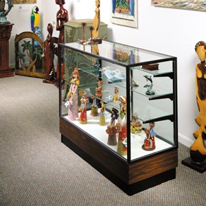 Merchandiser 2010 Series Counter-Height Display Case - 48" W model shown w/ dark bronze frame & walnut base