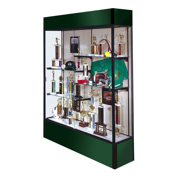 Spirit 375 Series Display Case (60" W) - Shown w/ forest green cornice lighting