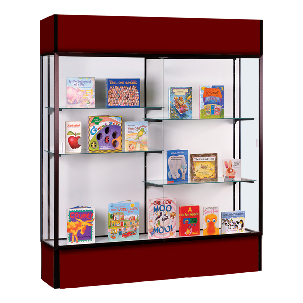 Spirit 376 Series Display Case (72" W) - Shown w/ maroon cornice lighting