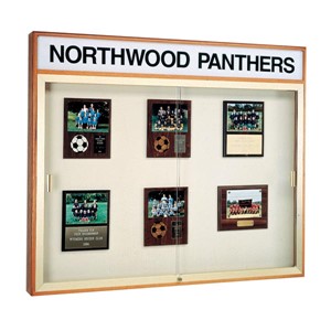 Legacy 885 Series Display Case w/ Header - Shown w/ plaque fabric case back