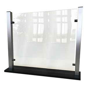 Countertop Protective Acrylic Shield, Aluminum Frame & Black Base