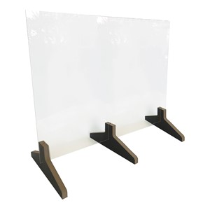 Countertop Protective Acrylic Shield w/ Wood Feet