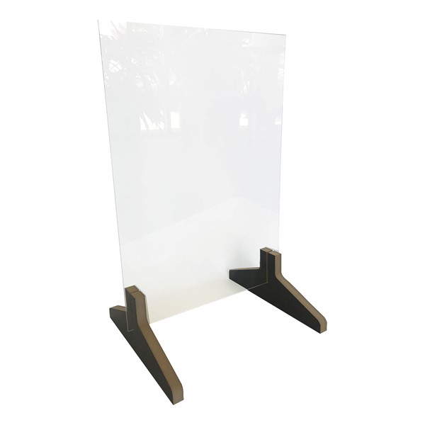 Countertop Protective Acrylic Shield w/ Wood Feet