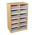 Five-Inch Letter Tray Mobile Storage Unit - 12 Cubbies w/ Clear Trays