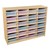 Five-Inch Letter Tray Mobile Storage Unit - 24 Cubbies w/ Clear Trays