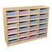 Five-Inch Letter Tray Mobile Storage Unit - 24 Cubbies w/ Clear Trays