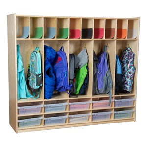 Locker and Communication Center w/ 10 Translucent Trays