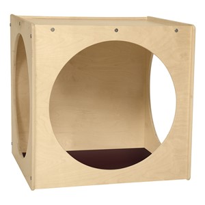 Giant Crawl-Through Play Cube w/ Brown Cushion