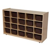 20-Tray Natural Mobile Storage Unit