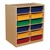 Three-Inch Letter Tray Mobile Storage Unit - 12 Cubbies w/ Assorted Trays