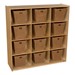 Natural Cubby Storage w/ 12 Medium Baskets