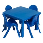 Square Value KidsTable & Chair Set (20" Table Height) - Royal Blue