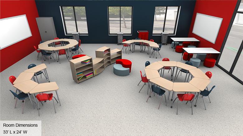 Elementary Flexible Arrangement Classroom - Overall View