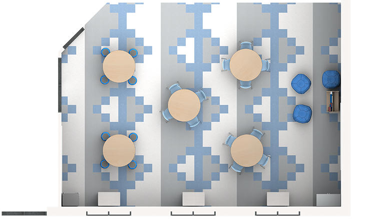 Elementary Flexible Arrangement Classroom with Round Tables | School ...