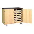 Mobile Tote Tray Cabinet