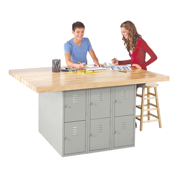 Four-Station Workbench w/ 12 Lockers