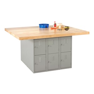 Four-Station Workbench w/ 12 Lockers