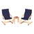 Kiddie Rocker Table & Chairs Set - Blue - Book not included