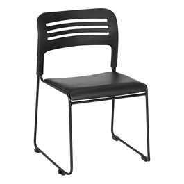 Learniture Wave Back Vinyl Seat Stack Chair