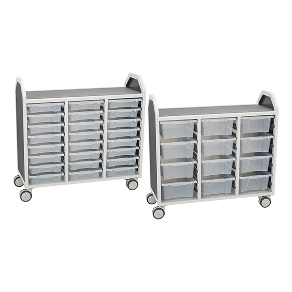 Triple-Wide Mobile Classroom Storage Cart