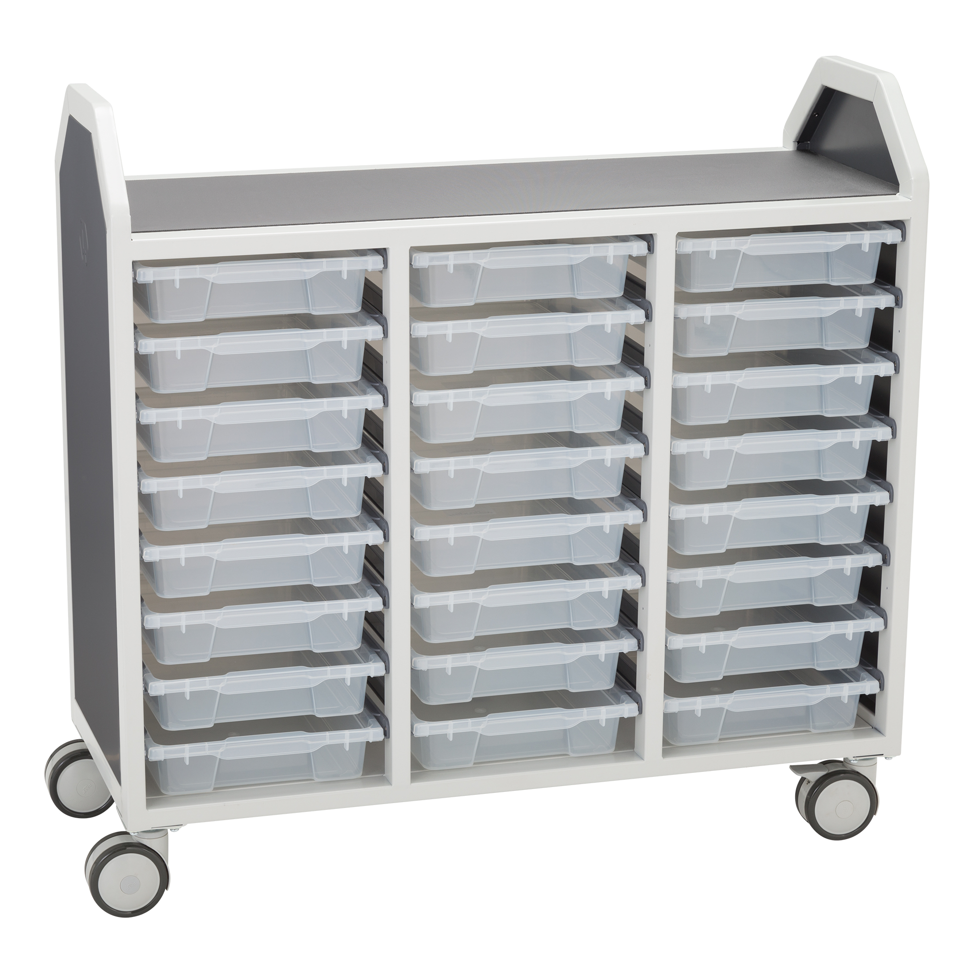 Profile Series Triple-Wide Mobile Classroom Storage Cart w/ 24 Small Bins (42" W x 35 1/2" H)
