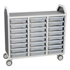 Profile Series Triple-Wide Mobile Classroom Storage Cart w/ 24 Small Bins (42" W x 35 1/2" H)