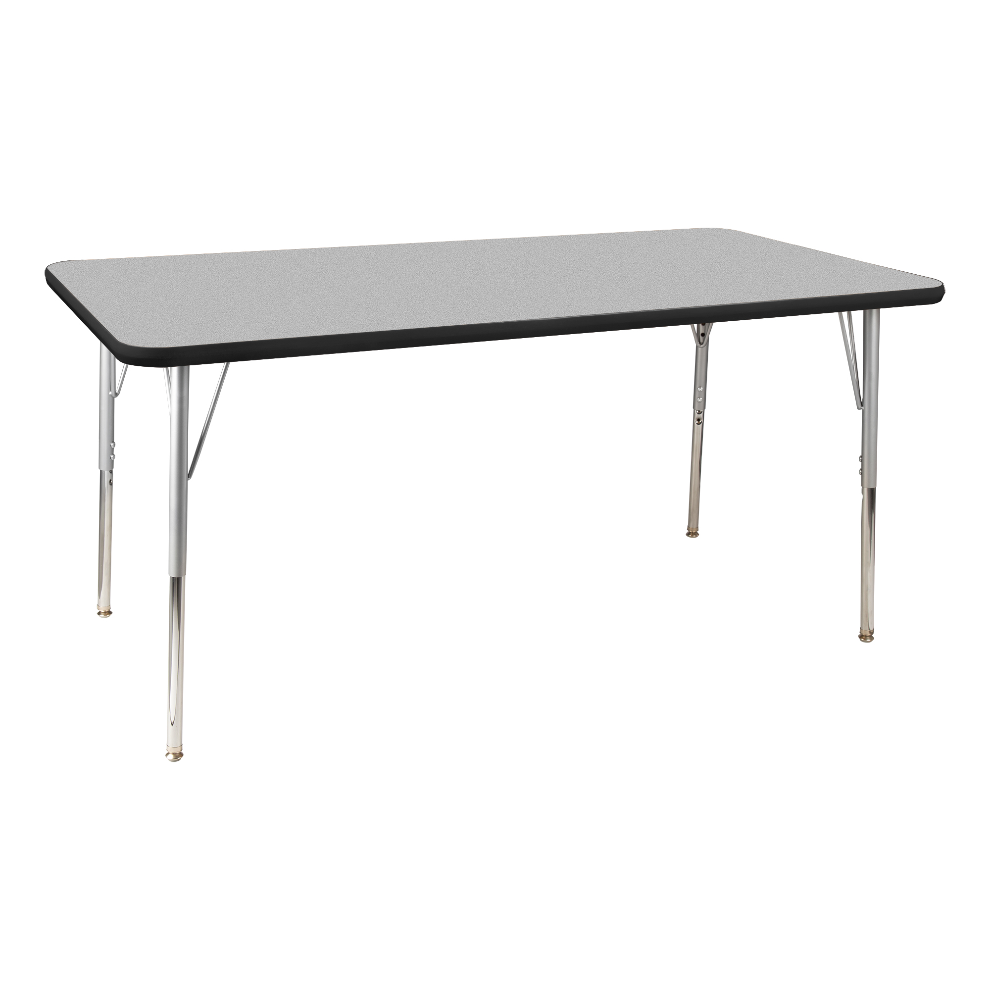 Rectangle Activity Table - Gray Top/Black Edge Band