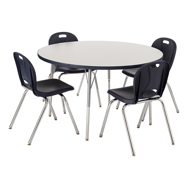 Round Activity Table & Structure Series School Chair Set (48" Diameter) 