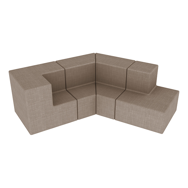 Shapes Series II Vinyl Block Soft Seating Set - Two-Tier J Shape 