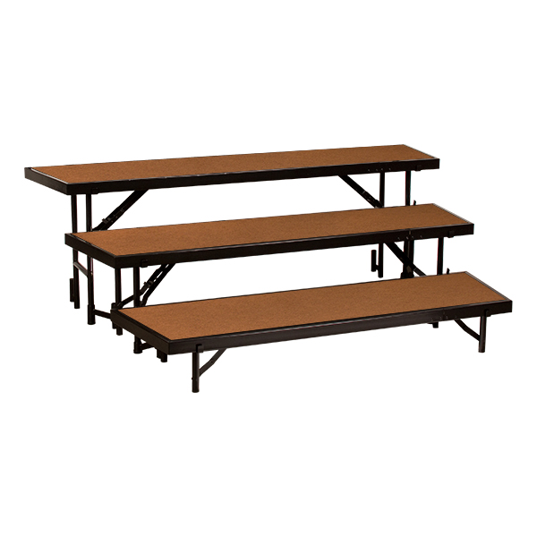 Tapered Standing Choral Risers w/ Hardboard Deck - Three Level (24" H)