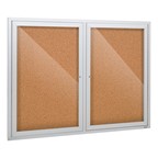 Norwood Commercial Furniture Outdoor/Indoor Enclosed Cork Bulletin Board w/ Two Doors