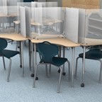 Bi-Fold Desk Top Sneeze Guard w/ Hinges