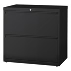 Lateral File Cabinet w/ Two Drawers - Black