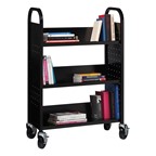 One-Sided Rolling Book Cart - Black