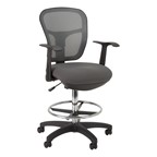Adjustable-Height Mesh Drafting Stool w/ Arms