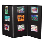 3' 7" H Folding Display Partition (5' L) - True black
