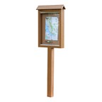 Recycled Plastic Small Outdoor Message Board w/ Post