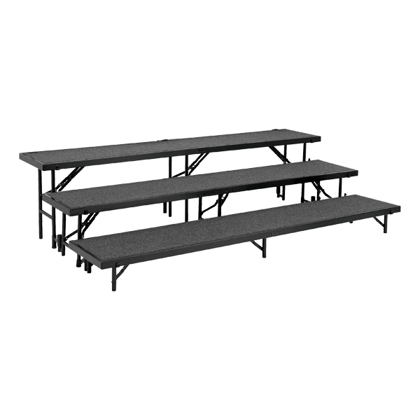 Straight Standing Choral Risers w/ Carpet Deck - Three Level