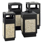 Aggregate Panel Outdoor Trash Can w/ Lid