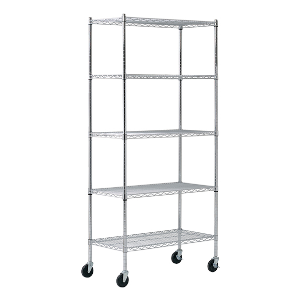 Mobile Chrome Wire Shelving