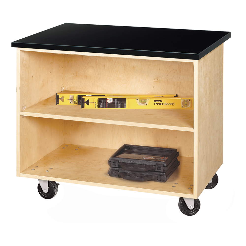 Mobile Storage Cart - Shown w/ open front shelves