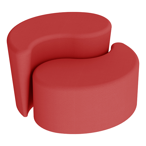 Shapes Vinyl Soft Seating - 12" H & 18" H Teardrops (Pack of Two) - Red