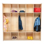 Wooden Five-Section Locker Unit w/out Seat - Unassembled (47" W)